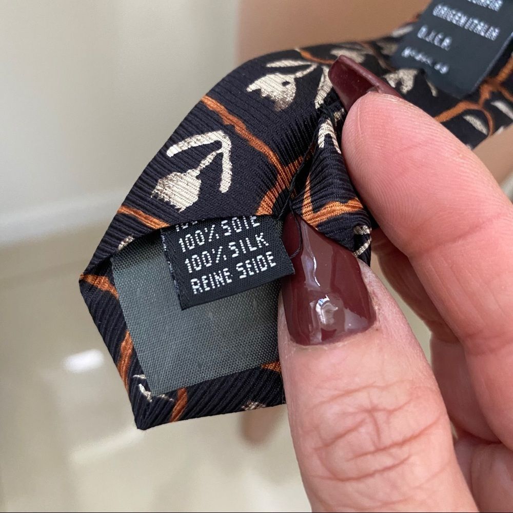 Nina Ricci vintage floral print 100% silk tie - Picture 5 of 6
